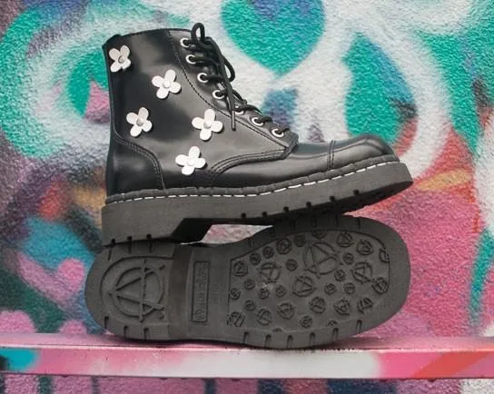 Leather Flowers Boots