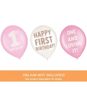 Little Miss One-derful First Birthday Latex Balloons, 12" | 6 ct