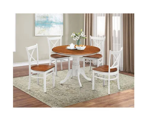 Lupin Dining Chair Set of 8 Crossback Solid Rubber Wood Furniture - White Oak