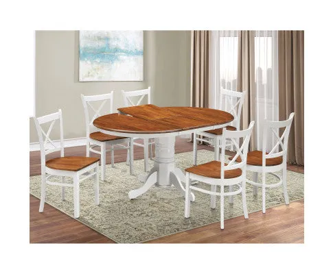 Lupin Dining Chair Set of 8 Crossback Solid Rubber Wood Furniture - White Oak