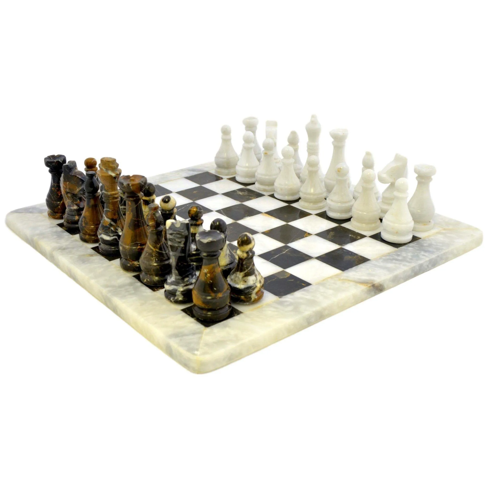 Luxury Chess Set in Michelangelo and White Marble