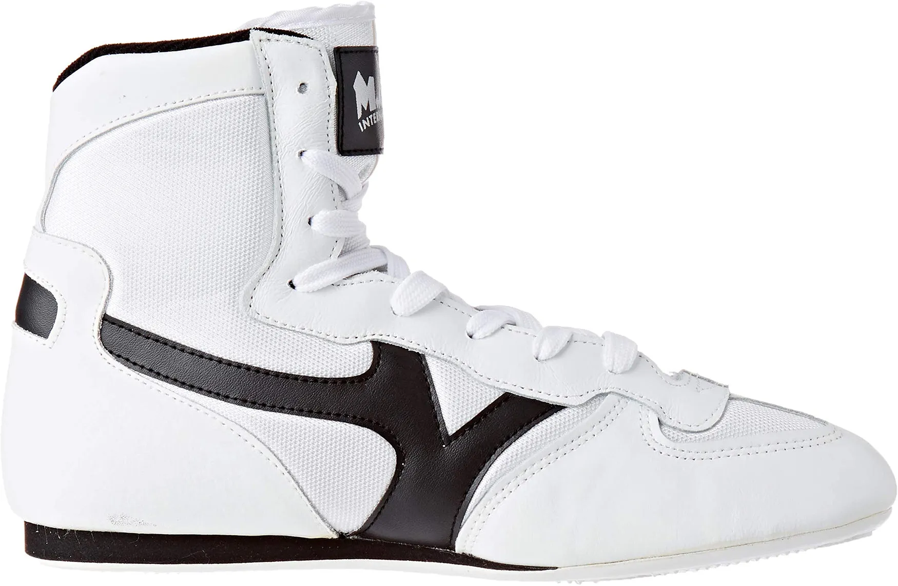 MAR-295A | White Wrestling Shoes w/ Black Outlines