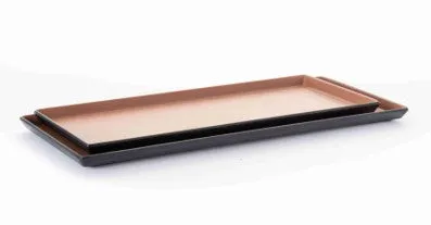 Melamine Two-Tone Brown & Black- Rectangular tray - 32.6 x 15 x 2 cm