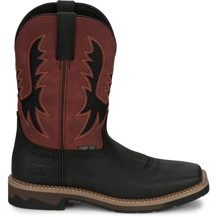 Men's Justin Bolt Coal Black Composite Toe Work Boot