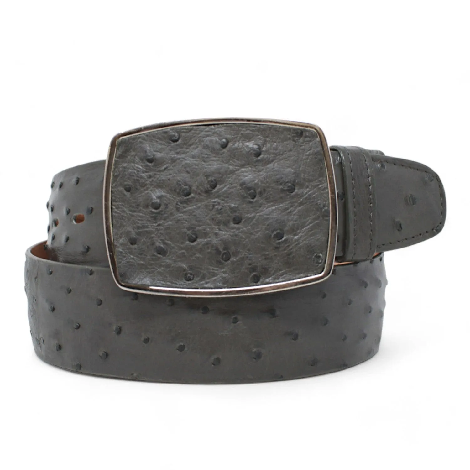 Men's Los altos Ostrich Cowboy Belt Gray