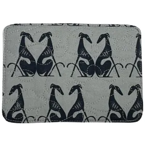 Mug Rug - Elegant Hounds Quilted Paw Prints