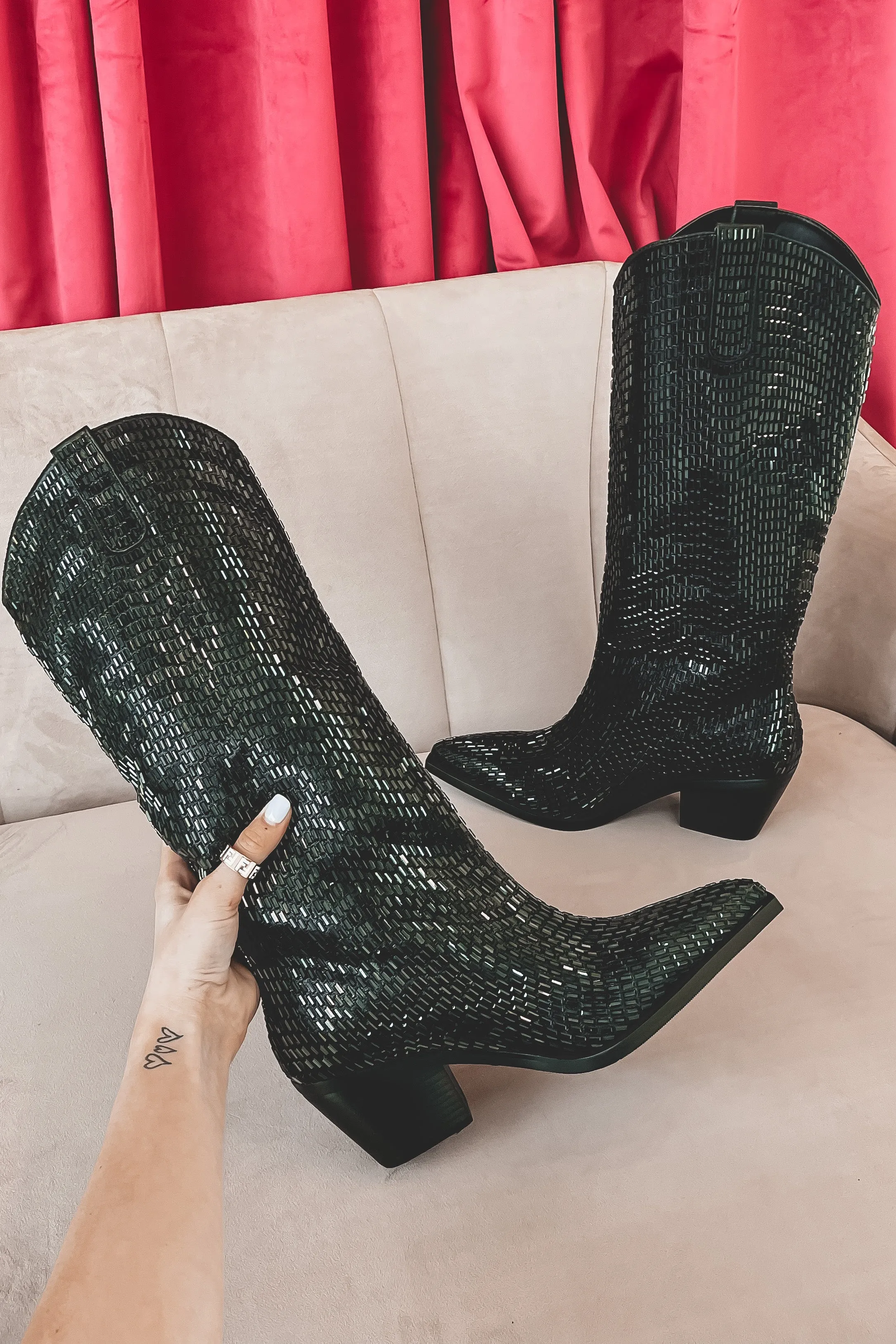 My Super Sparkly Black Western Boots