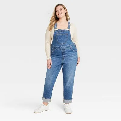 New - Universal Thread Women's Denim Overalls Sleeveless Skinny Leg Jumpsuits