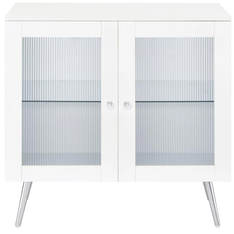 Nieta - 2 Door Engineered Wood Accent Cabinet - White High Gloss