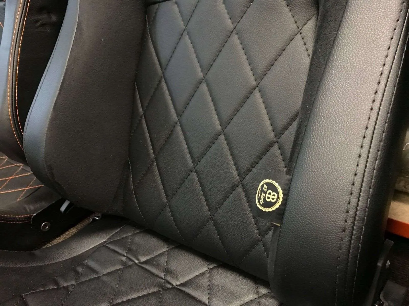 Pair BB6 Diamond Stitch / Alcantara Bucket Sports Seats   Runners