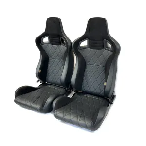 Pair BB6 Diamond Stitch / Alcantara Bucket Sports Seats   Runners