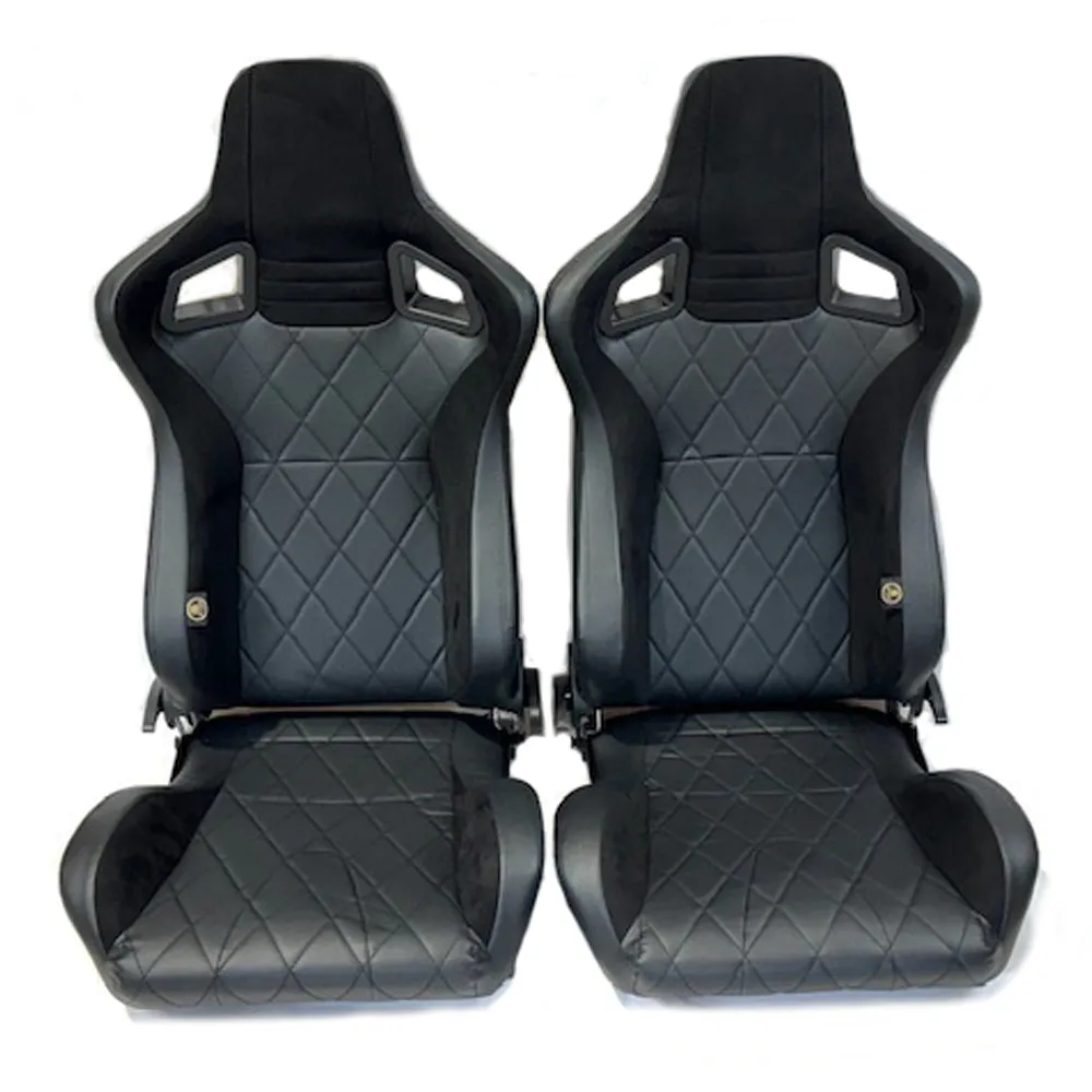 Pair BB6 Diamond Stitch / Alcantara Bucket Sports Seats   Runners