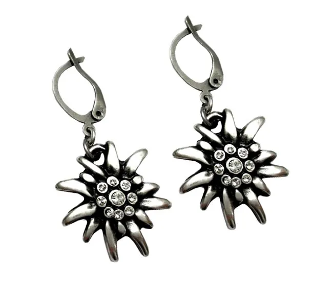 Pewter Edelweiss Earrings