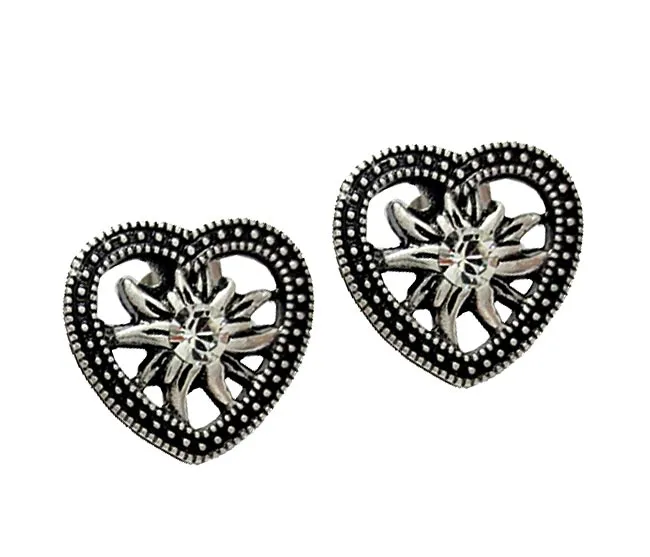 Pewter Edelweiss Earrings