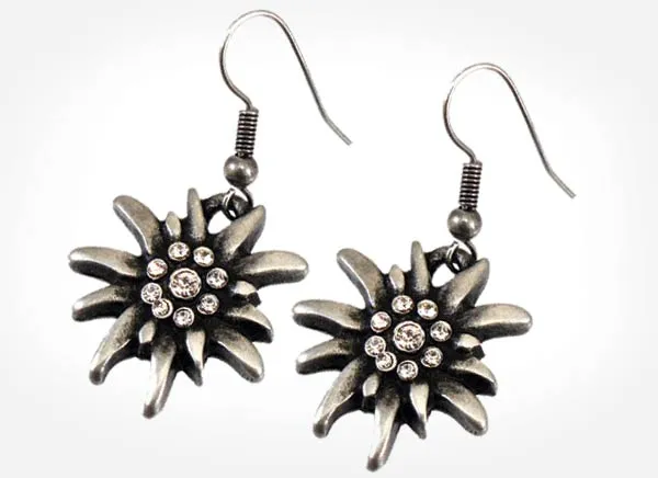 Pewter Edelweiss Earrings