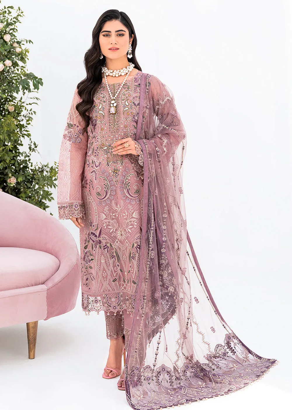 Pink Organza Suit - Ramsha Minhal Collection Vol 8 - #M-804