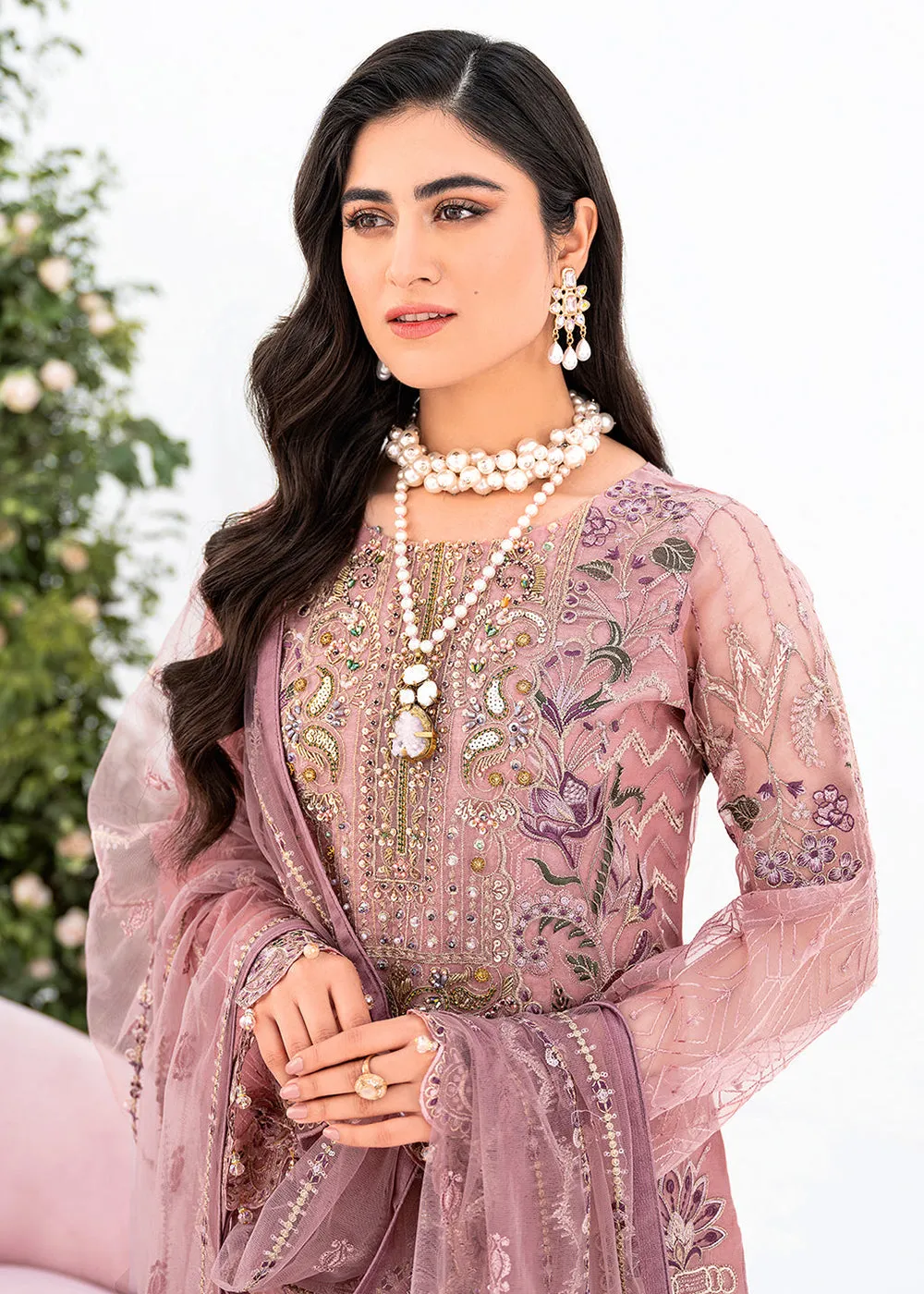 Pink Organza Suit - Ramsha Minhal Collection Vol 8 - #M-804