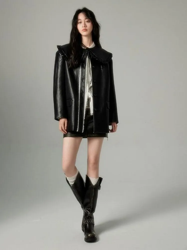 Punk Girl Retro Rivet Square Toe Thigh High Boots【s0000004852】