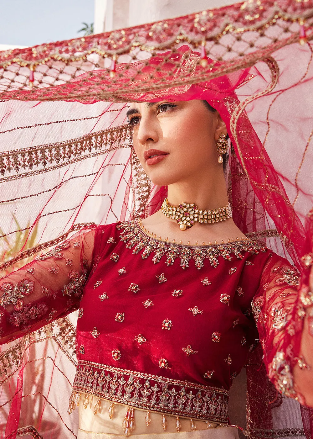 Red Lehenga Choli | Emaan Adeel | Mirha Wedding Edition '23 | MH-203