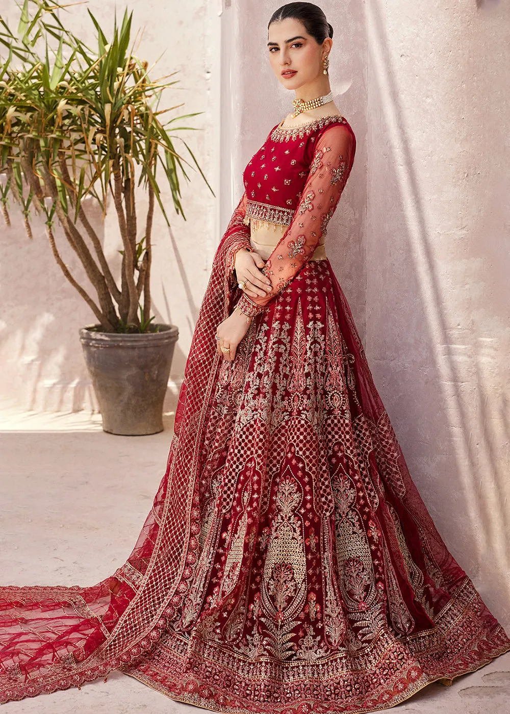 Red Lehenga Choli | Emaan Adeel | Mirha Wedding Edition '23 | MH-203