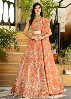 Rust Peach Pakistani Lehenga Choli | Imrozia Premium | Jhalak '23 | I-185 - SAYOONE