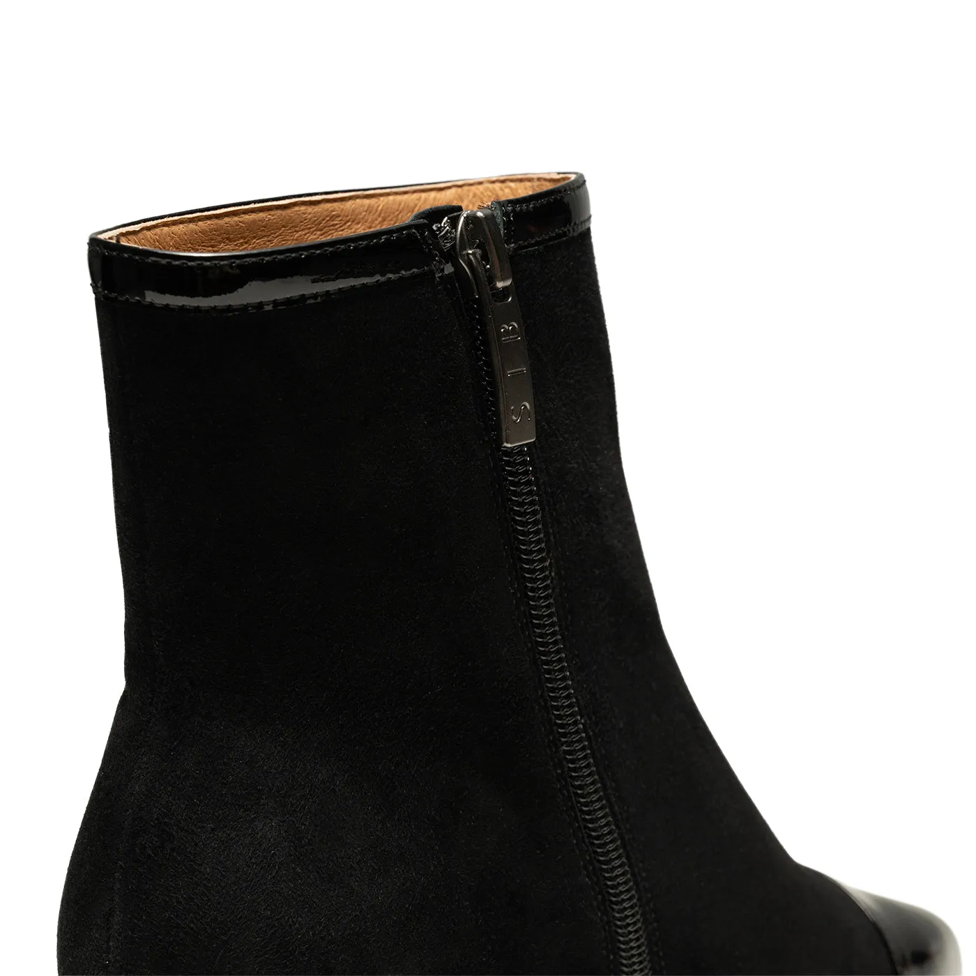 Saga boot patent suede - BLACK