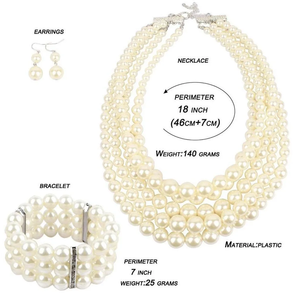 Sandra Multilayered Pearl Necklace Set