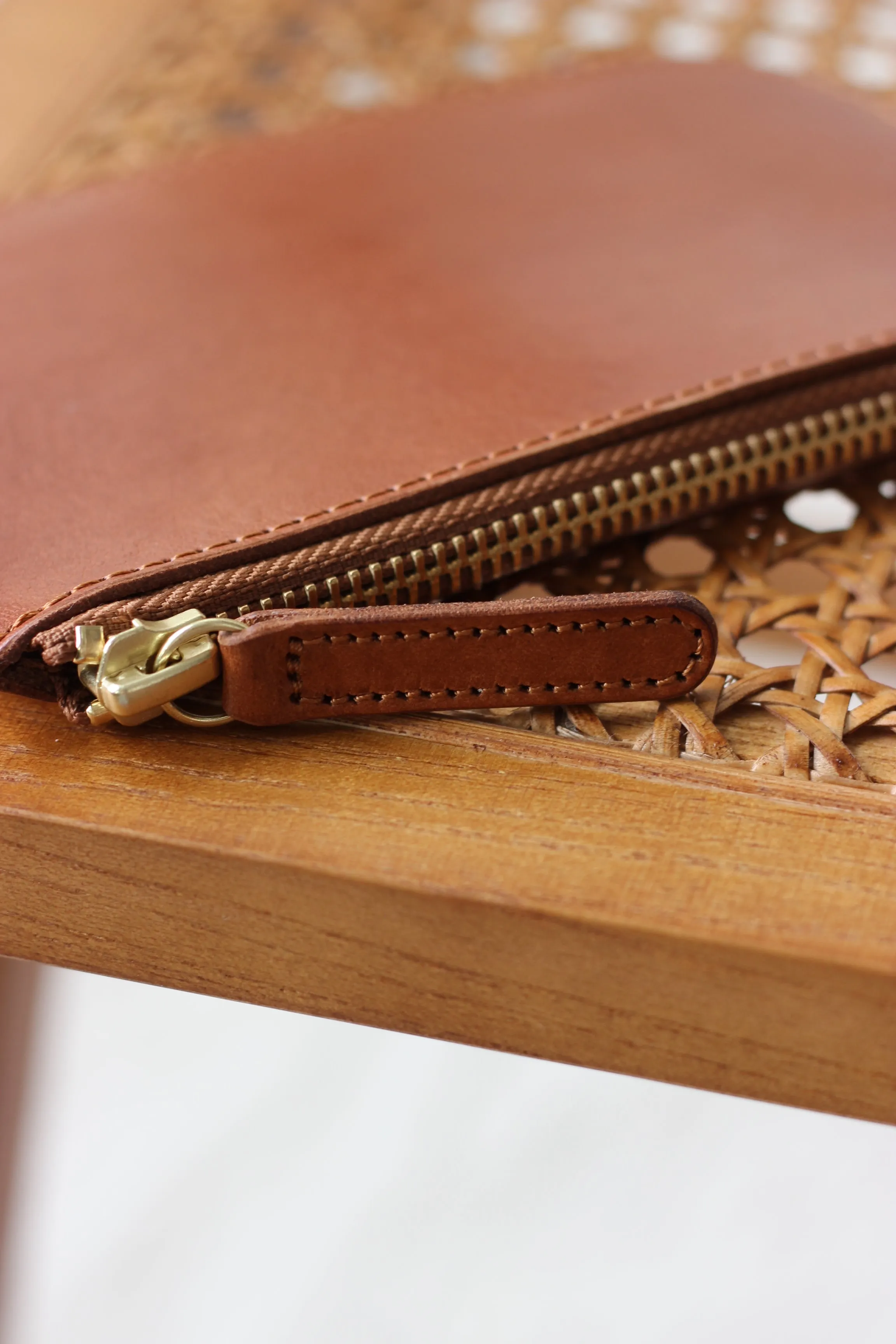 Soft Zip wallet brown