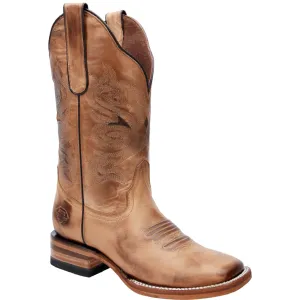 Square Toe Cowgirl Boots Sand Brown