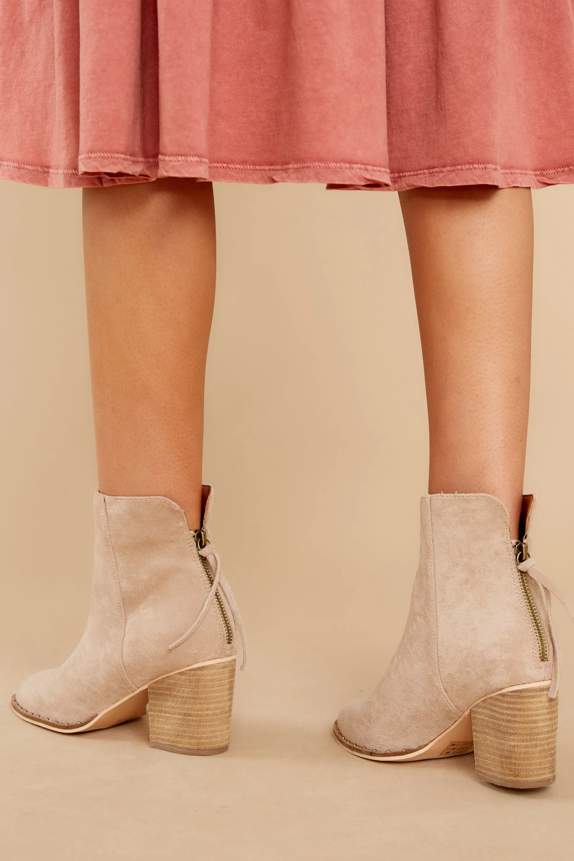 Taking These With Me Light Taupe Ankle Booties