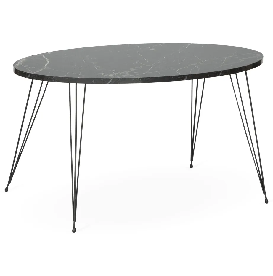 Terek Oval Black Marble Coffee Table