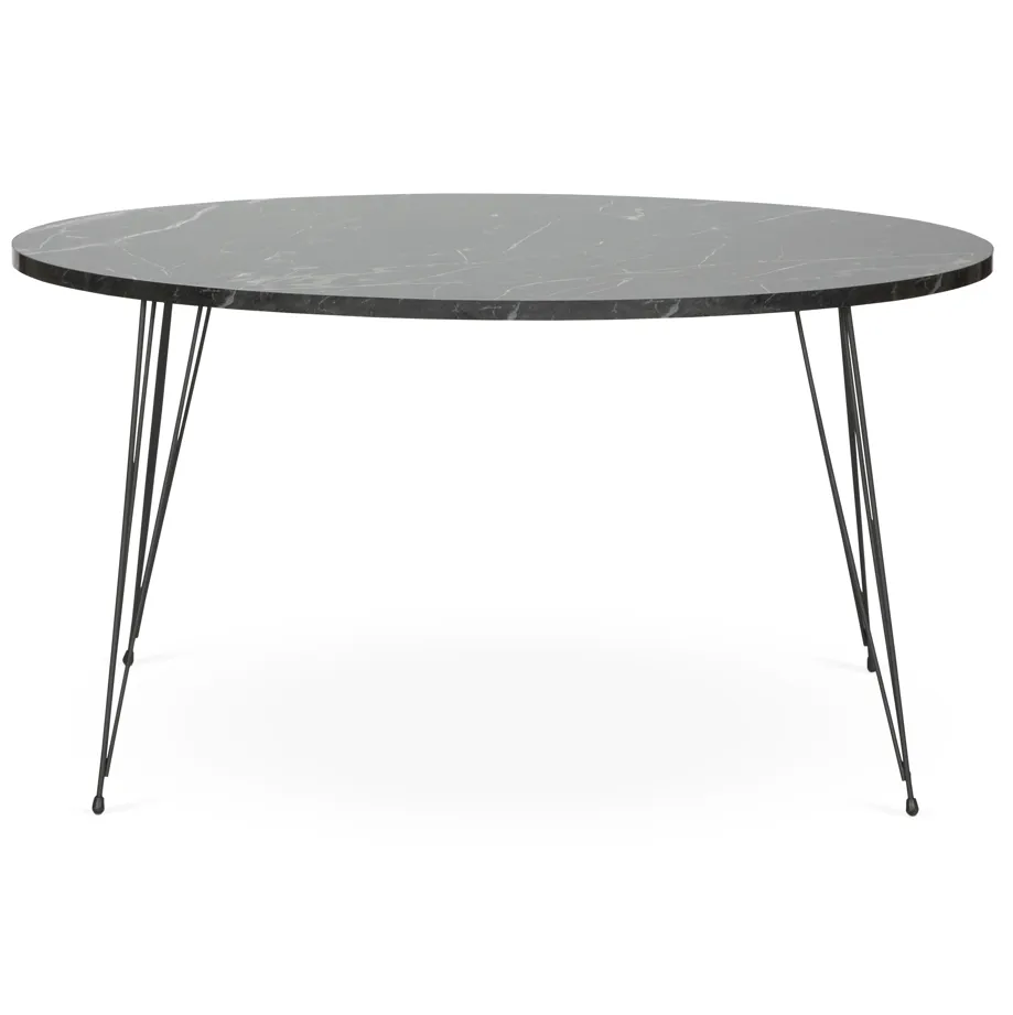 Terek Oval Black Marble Coffee Table