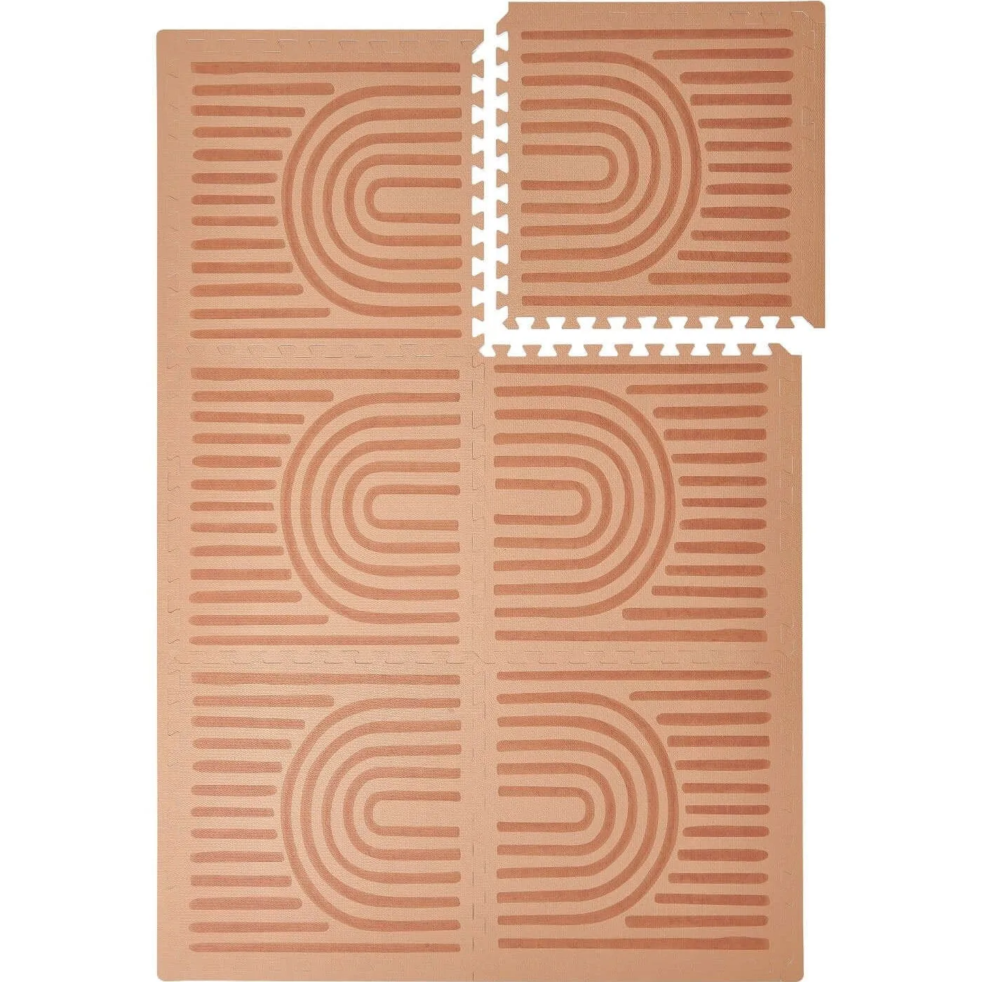 Toddlekind Premium Foam Playmats | Linear - Camel