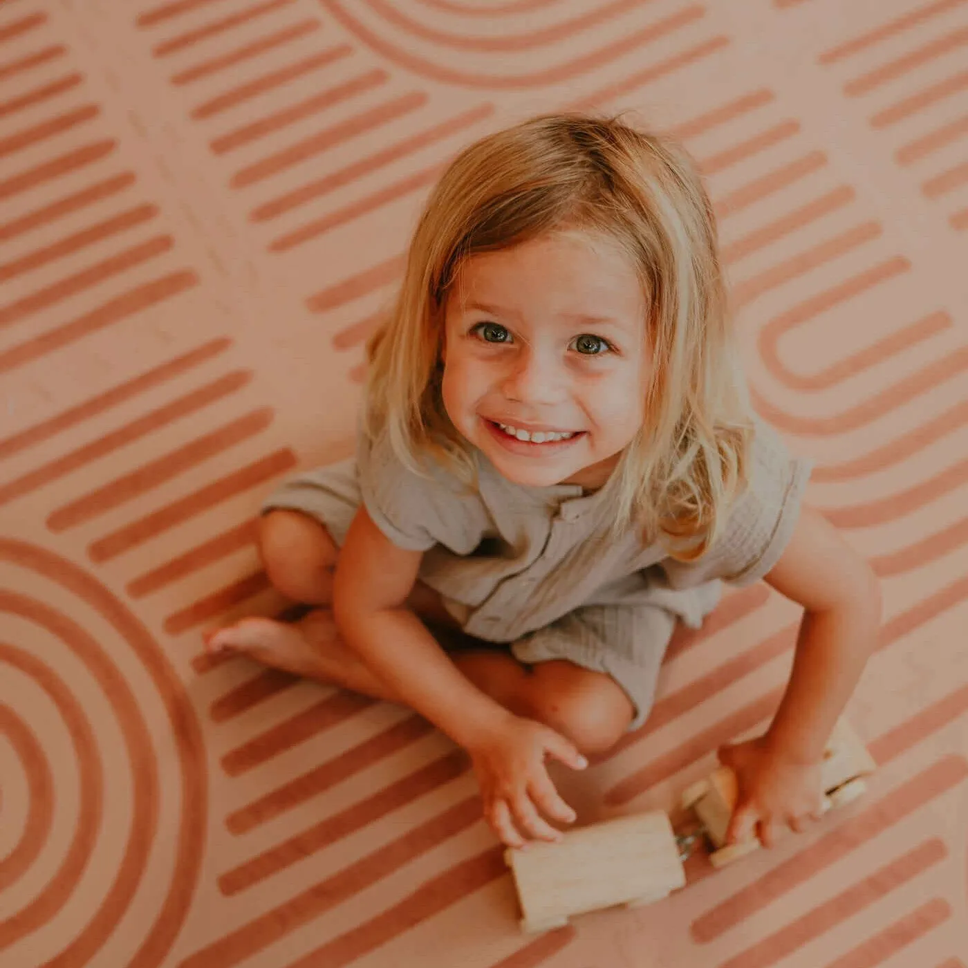 Toddlekind Premium Foam Playmats | Linear - Camel