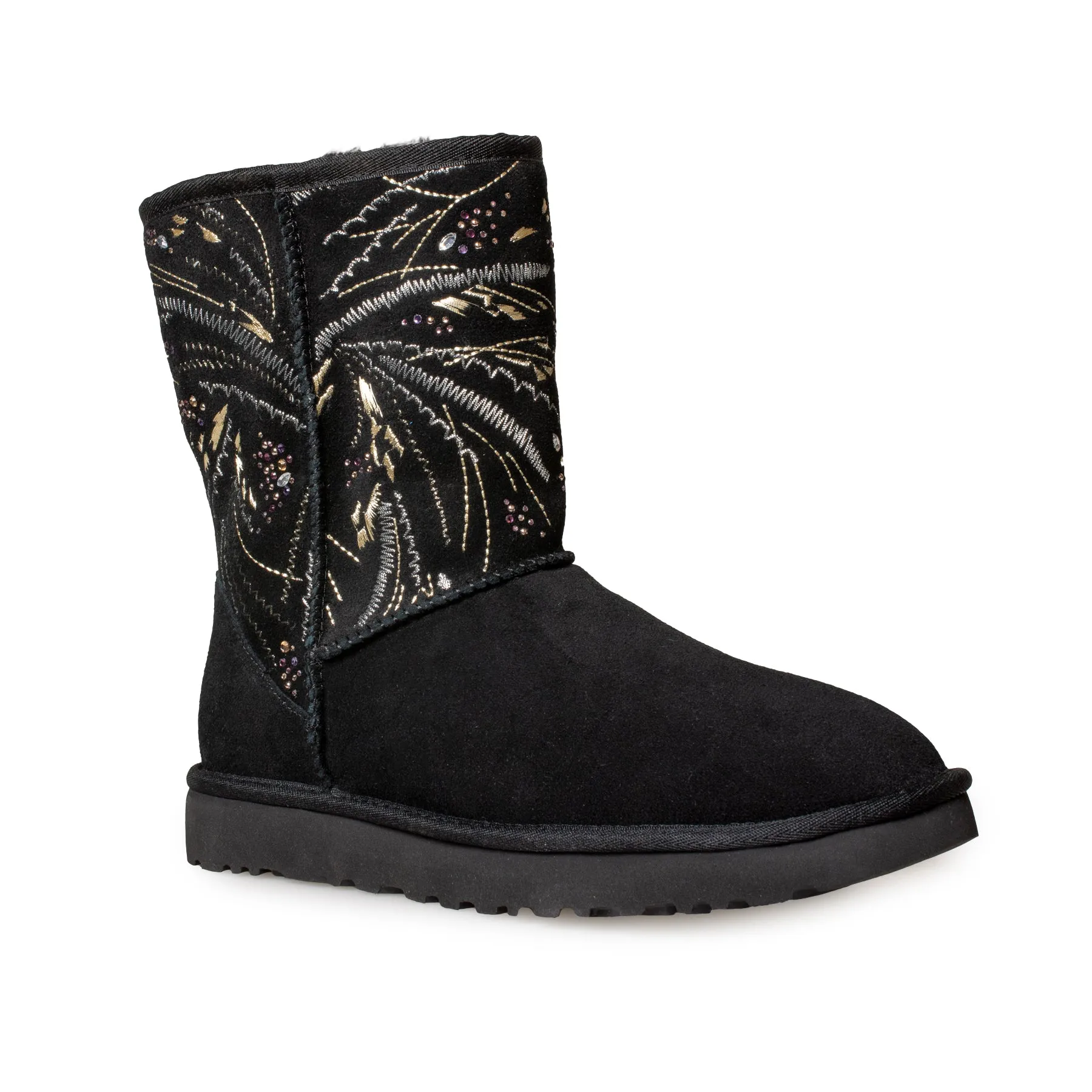 UGG Classic Short Gold Burst Black Boots - Women's