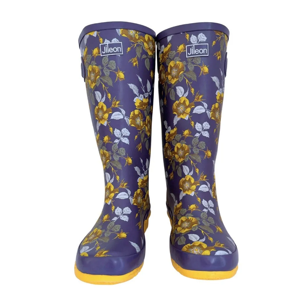 Wide Calf Rain Boots - 15 to 18 inch calf - Floral - Wide Fit in Foot and Ankle