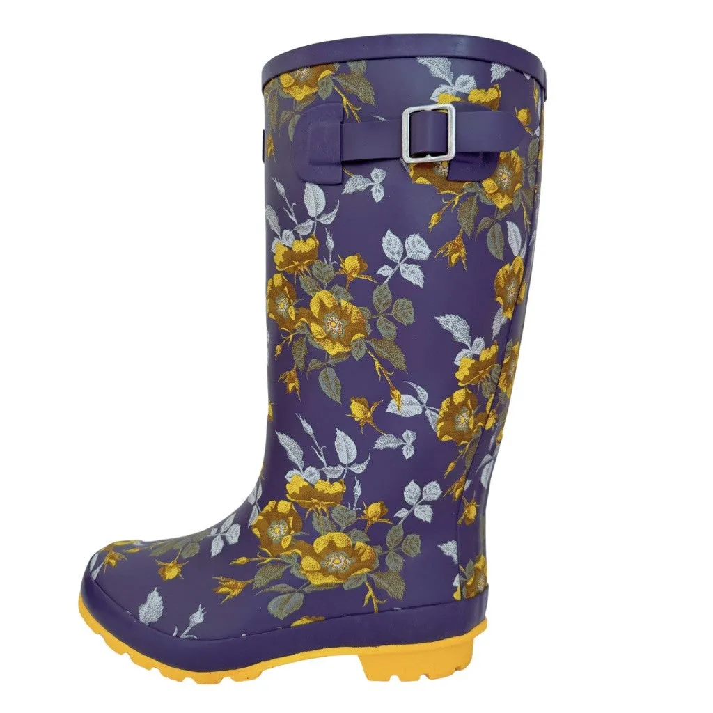 Wide Calf Rain Boots - 15 to 18 inch calf - Floral - Wide Fit in Foot and Ankle