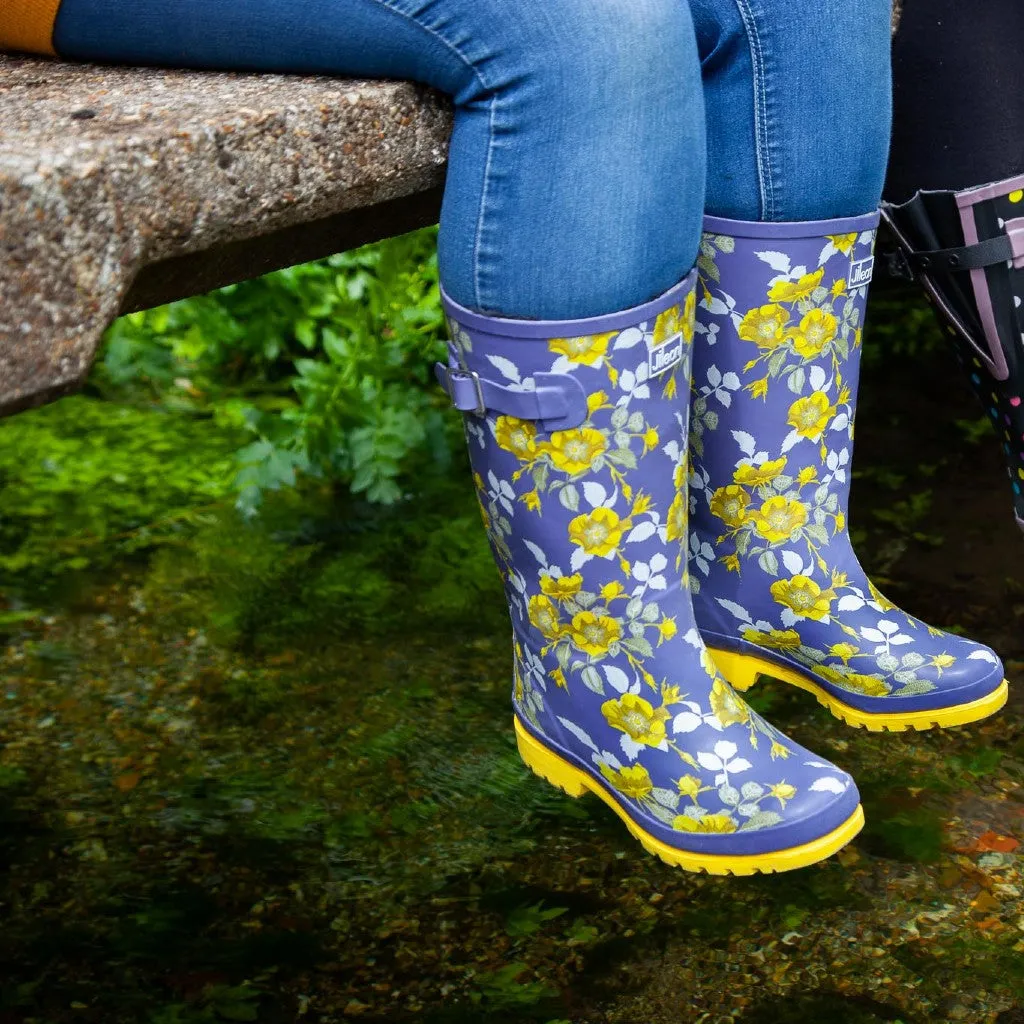 Wide Calf Rain Boots - 15 to 18 inch calf - Floral - Wide Fit in Foot and Ankle