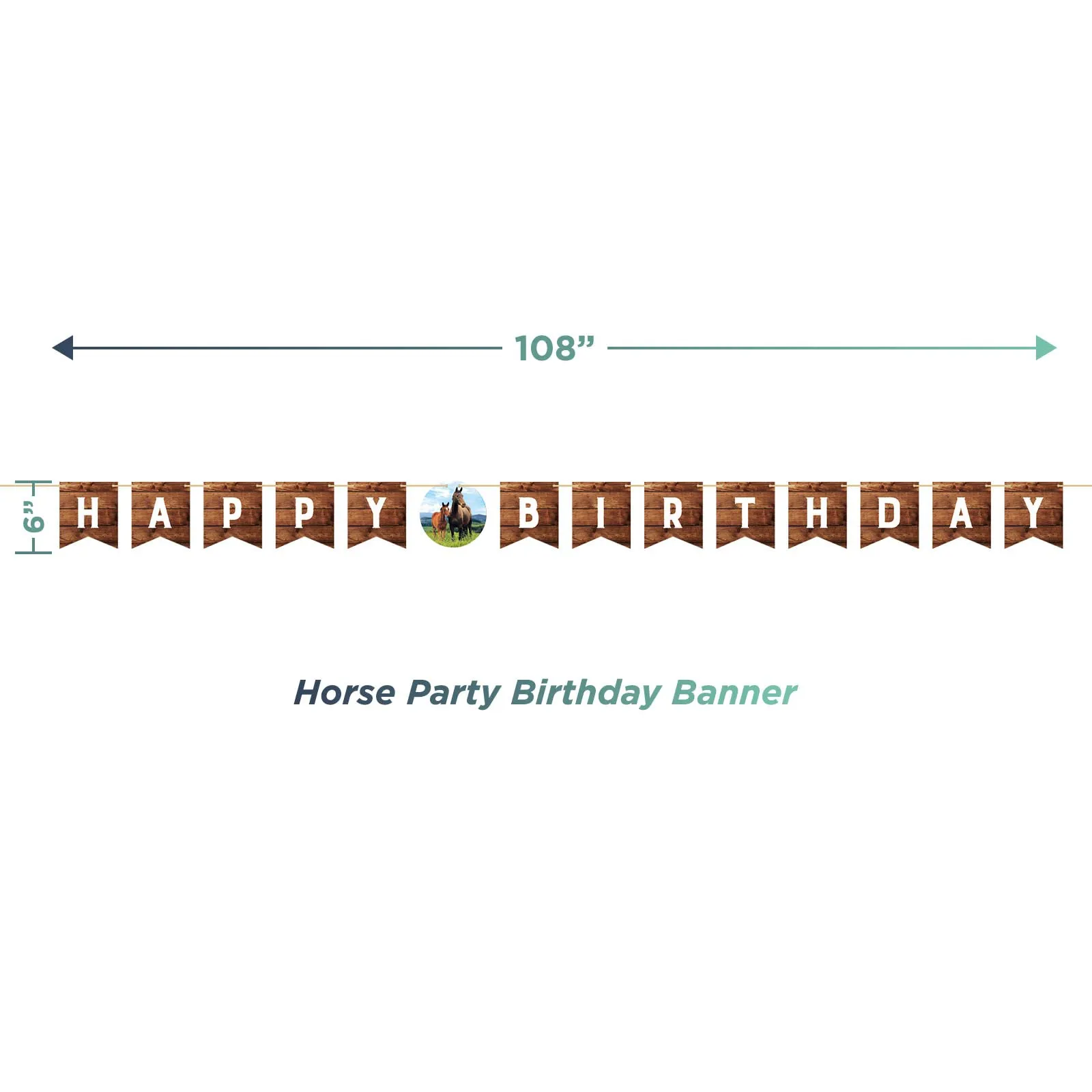 Wild Pony and Horse Birthday Party Pack - Paper Dessert Plates, Birthday Napkins, Forks, Cups, Table Cover, and Birthday Banner Set (Serves 16)