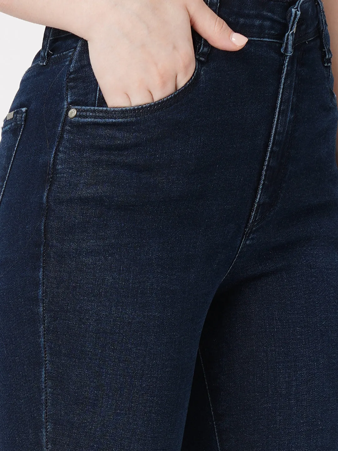 Women Dark Blue High-Rise Skinny Jeans