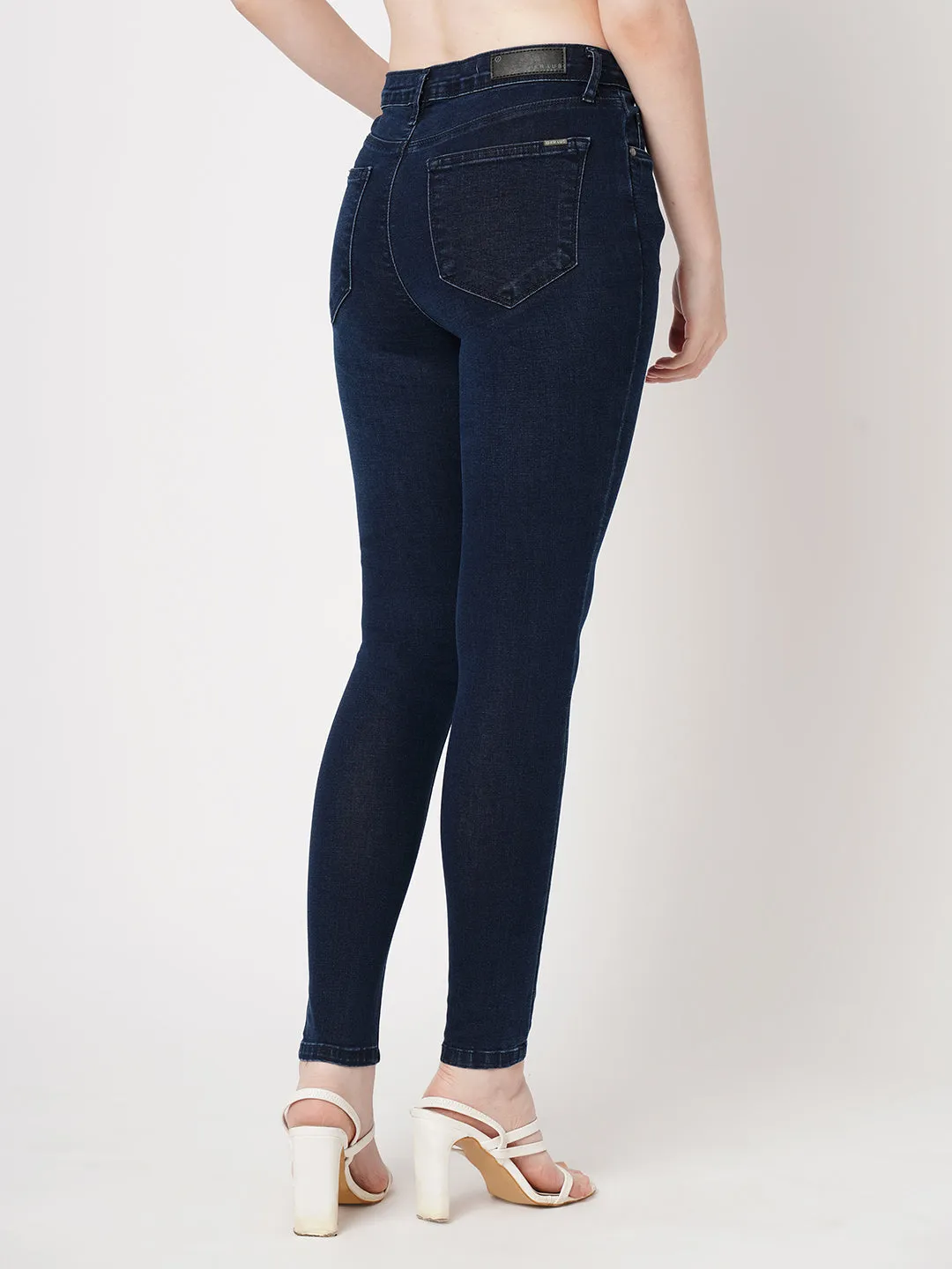 Women Dark Blue High-Rise Skinny Jeans