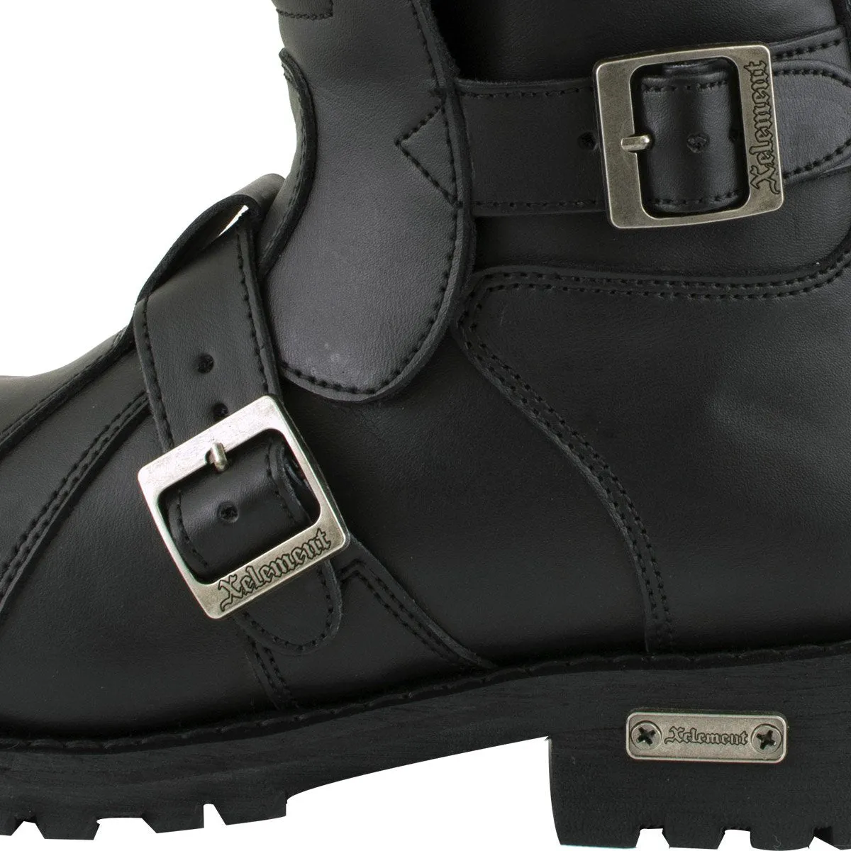 Xelement 1503 'Executioner' Men's Black Leather Motorcycle Boots