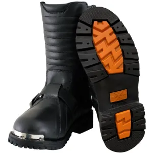 Xelement 1503 'Executioner' Men's Black Leather Motorcycle Boots